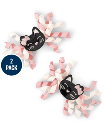 Girls Cat Curly Hair Clips 2-Pack - Ladies And Gentlemen