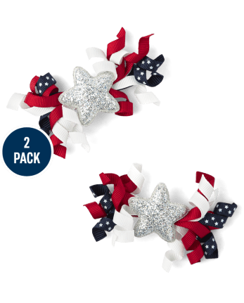 Girls Star Curly Hair Clips - American Cutie