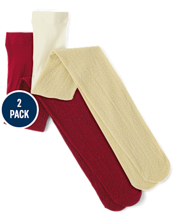 Fille Scintillant Collants 2-Pack - Tout Habillé