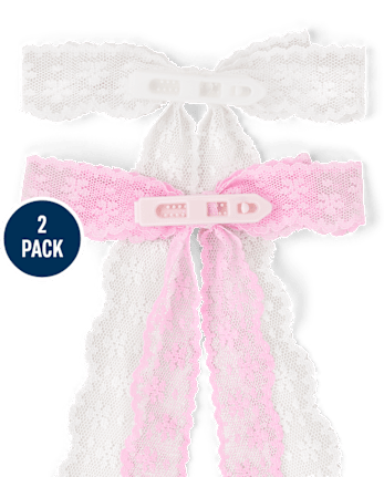 Girls Lace Bow Hair Clip 2-Pack