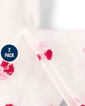 Girls Heart Cherry Cable Knit Tights 2-Pack - Mon Cheri