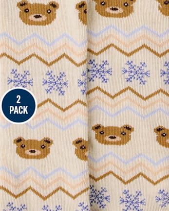 Girls Snowflake Tights 2-Pack - First Frost