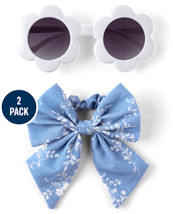 Girls Floral Bow Sunglasses 2-Piece Accessory Set - Swim Shop