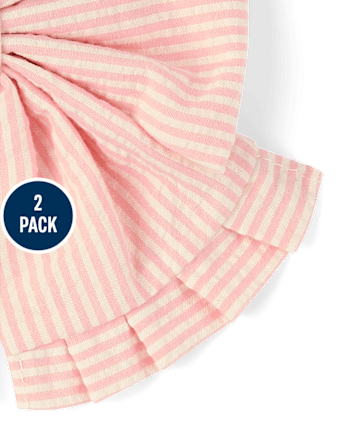 Girls Floral Ruffle Bow Hair Clip 2-Pack - Nantucket Charm