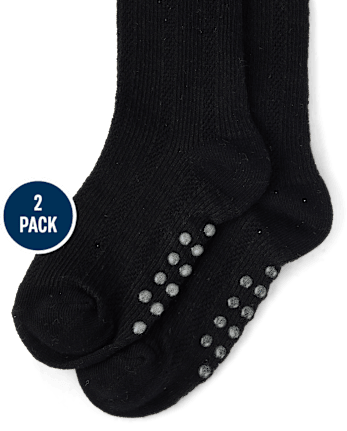 Girls Bow Knee Socks 2-Pack - The Leopard Edit