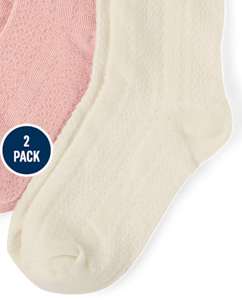 Girls Rosette Eyelet Knee Socks 2-Pack - Blue Sky Mountain