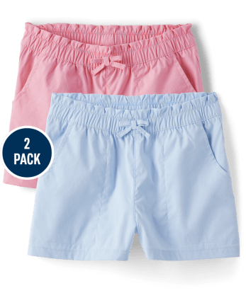 Girls Quick Dry Pull On Shorts 2-Pack - Little Classics
