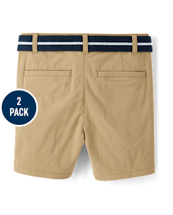 Boys Quick Dry Chino Shorts 2-Pack - Uniform