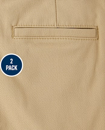 Boys Quick Dry Chino Shorts 2-Pack - Uniform