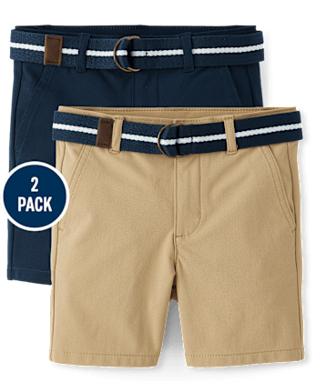 Boys Quick Dry Chino Shorts 2-Pack - Uniform