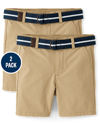 Boys Quick Dry Chino Shorts 2-Pack - Uniform
