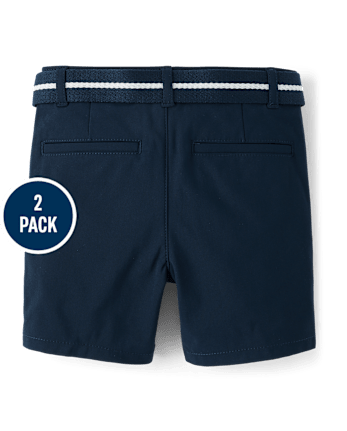 Boys Quick Dry Chino Shorts 2-Pack - Uniform