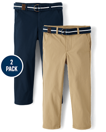 Boys Quick Dry Chino Pants 2-Pack - Uniform