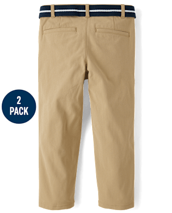 Boys Quick Dry Chino Pants 2-Pack - Uniform