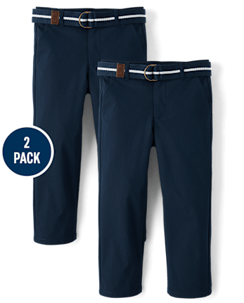 Boys Quick Dry Chino Pants 2-Pack - Uniform