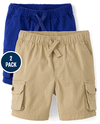 Boys Pull On Cargo Shorts 2-Pack - Little Essentials