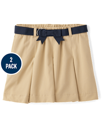 Girls Quick Dry Pleated Skort 2-Pack - Uniform
