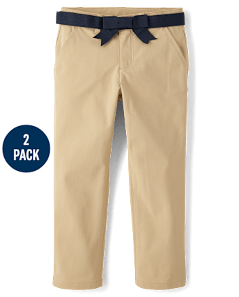 Girls Quick Dry Chino Pants 2-Pack - Uniform