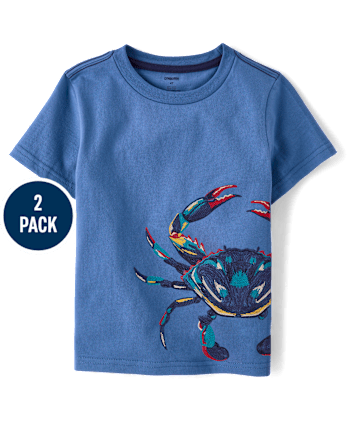 Boys Embroidered Sea Creature Top 2-Pack - Driftwood Bay