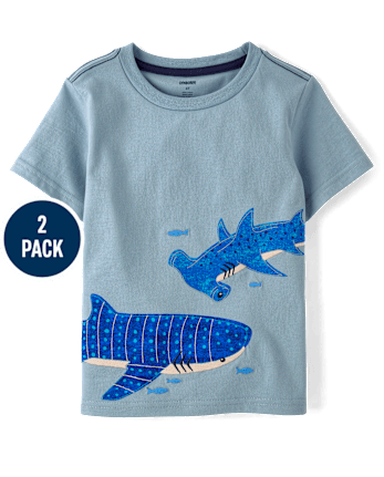 Boys Embroidered Sea Creature Top 2-Pack - Driftwood Bay