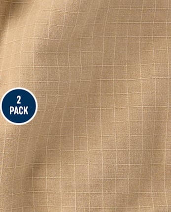 Boys Garment Dyed Ripstop Pull On Cargo Shorts 2-Pack - Driftwood Bay