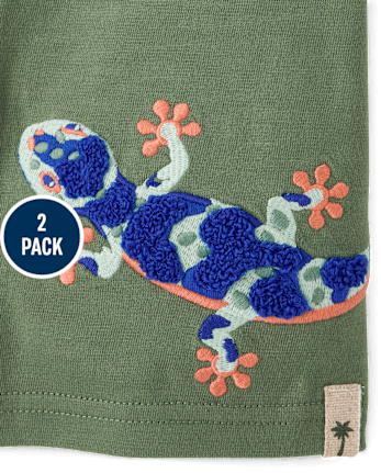 Boys Embroidered Animal Top 2-Pack - Amalfi Coast