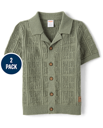 Boys Stitched Sweater Polo 2-Pack - Driftwood Bay