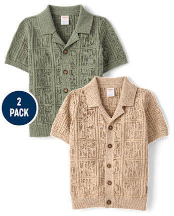Boys Stitched Sweater Polo 2-Pack - Driftwood Bay
