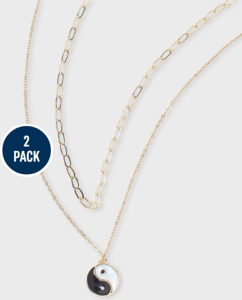 Tween Girls Yin Yang Necklace 2-Pack