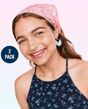 Paquete de 2 pañuelos para el cabello para niñas preadolescentes