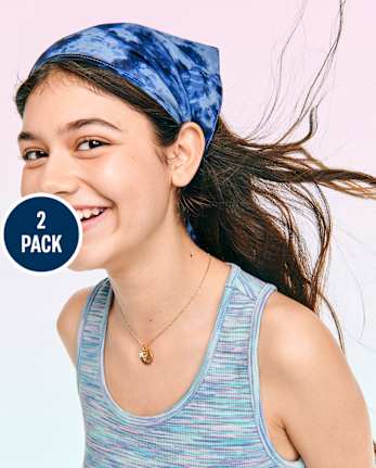 Paquete de 2 pañuelos para el cabello para niñas preadolescentes