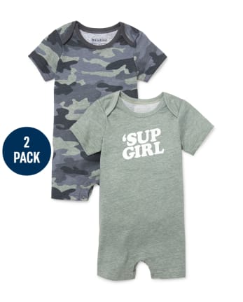 Baby Boys Sup Camo Romper 2-Pack