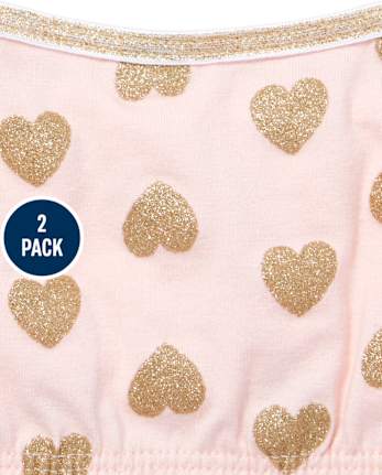 Girls Glitter Heart Bralette 2-Pack