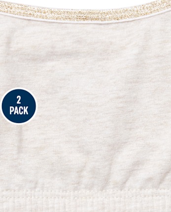 Girls Glitter Heart Bralette 2-Pack