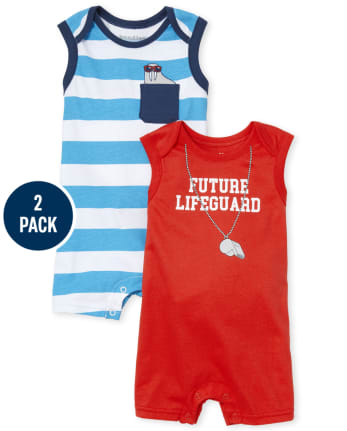 Baby Boys Lifeguard Romper 2-Pack