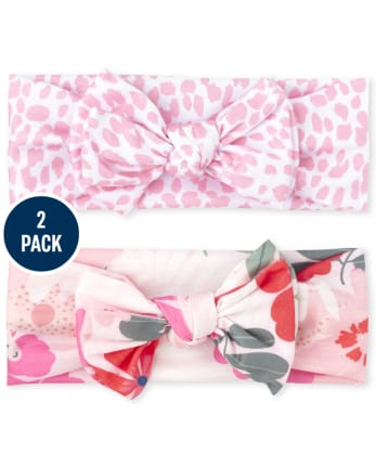 Baby Girls Floral Print Knotted Bow Headwrap 2-Pack