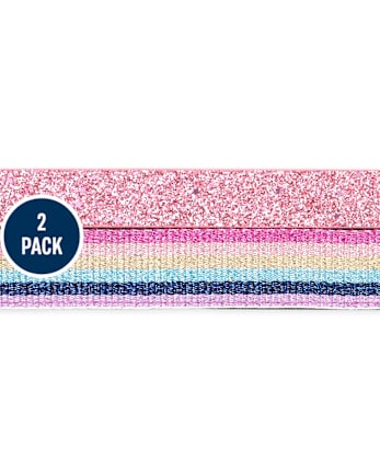 Girls Glitter Rainbow Unicorn Belt 2-Pack