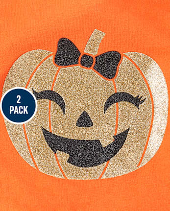 Conjunto de leggings de calabaza con purpurina de Halloween para bebés y niñas pequeñas
