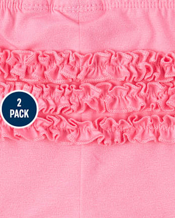 Pack de 2 leggings con volantes para bebé niña