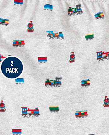 Baby Boys Train Pants 2-Pack