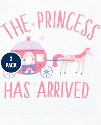 Pijamas de 4 piezas de algodón con ajuste ceñido de princesa para bebés y niñas pequeñas