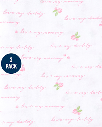 Baby Girls Rose Swaddle Blanket 2-Pack