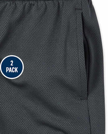 Boys Quick Dry Mesh Basketball Shorts 2-Pack