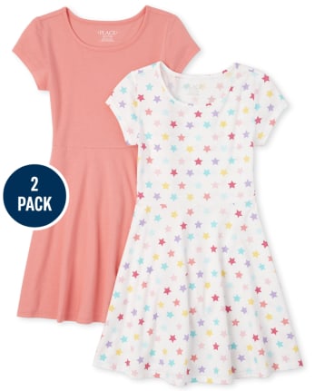 Girls Print Everyday Dress 2-Pack