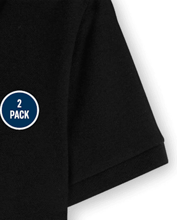 Polo de piqué de uniforme para niños, paquete de 2