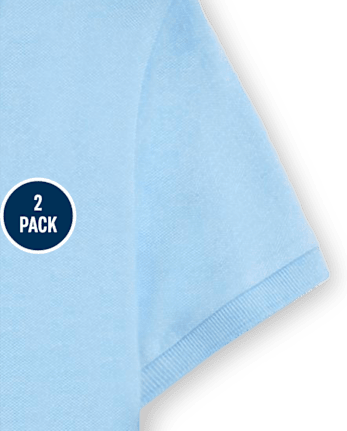 Lot de 2 polos uniformes en piqué pour garçon