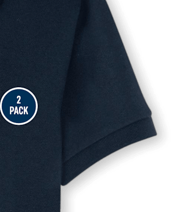 Lot de 2 polos uniformes en piqué pour garçon
