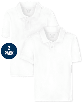 Boys Uniform Soft Jersey Polo 2-Pack