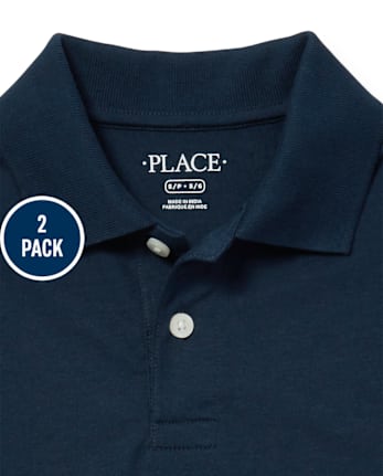 Lot de 2 polos uniformes en jersey doux pour garçon