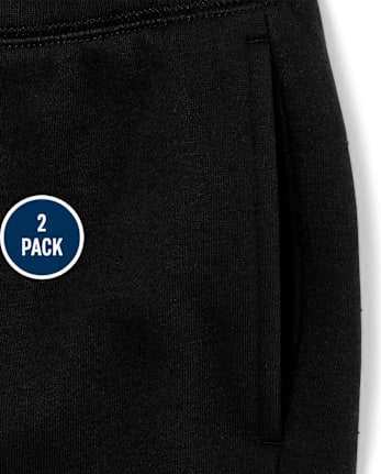 Paquete de 2 pantalones jogger de polar de uniforme para niños